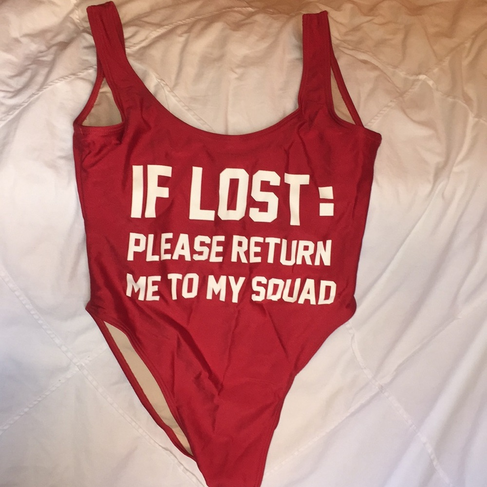 PRIVATE PARTY red one piece swim suit